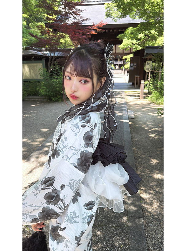 パールオーガンジーロングリボンヘアクリップ[tu288] | レディース