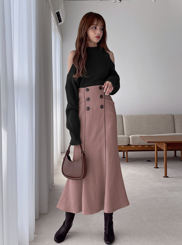 レザーパイピングマーメイドスカート[tu436] | レディースファッション