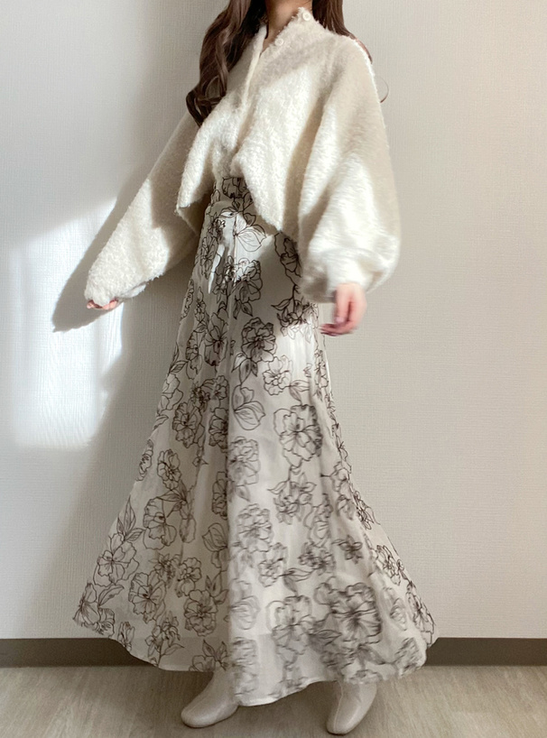 花柄刺繍フレアスカート[tu441] | レディースファッション通販の