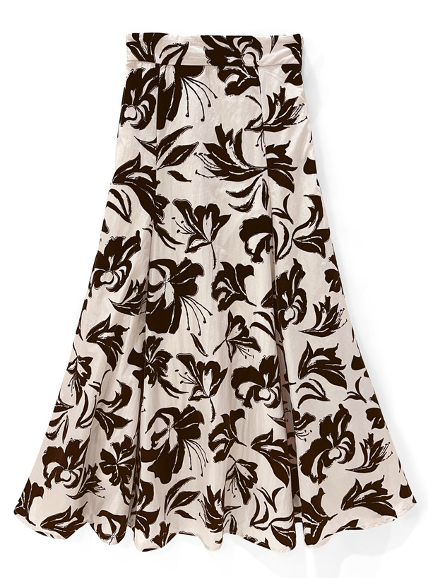 花柄フロッキーフレアスカート[tu460] | レディースファッション通販の 
