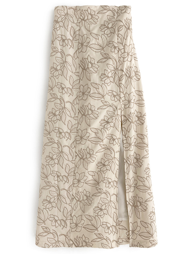 花柄刺繍スリットタイトロングスカート[tu480] レディースファッション通販のグレイル(GRL)【公式】