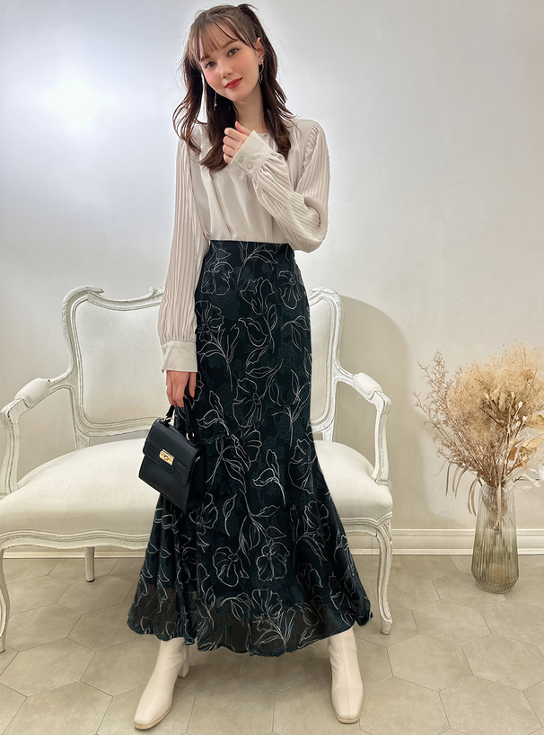 花柄シフォンマーメイドスカート[tu504] | レディースファッション通販