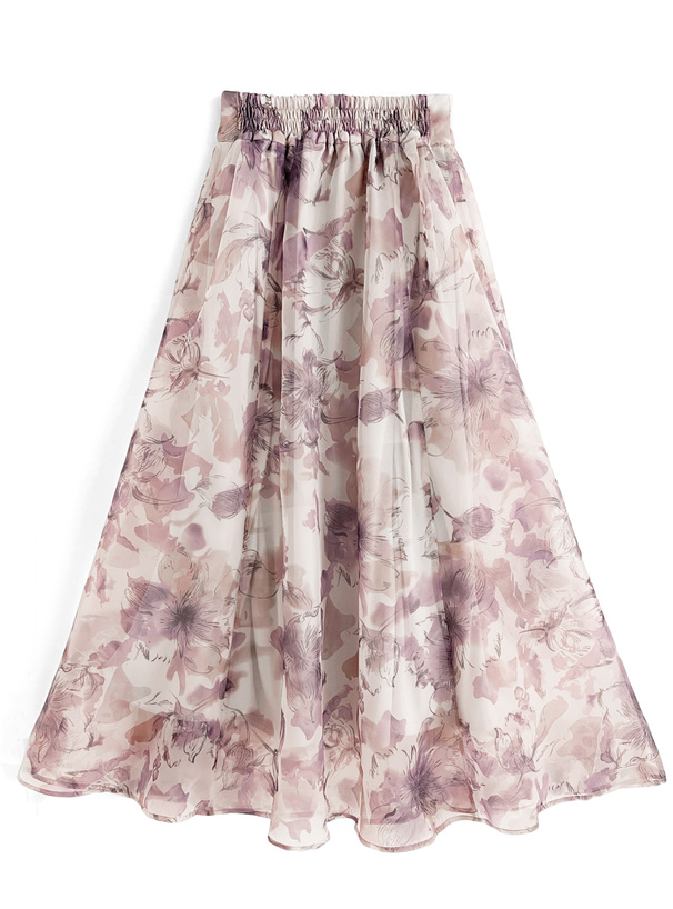 花柄オーガンジーフレアスカート[tu537] | レディースファッション通販 