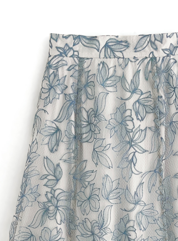 花柄刺繍シアーフレアスカート[tu564] | レディースファッション通販の 