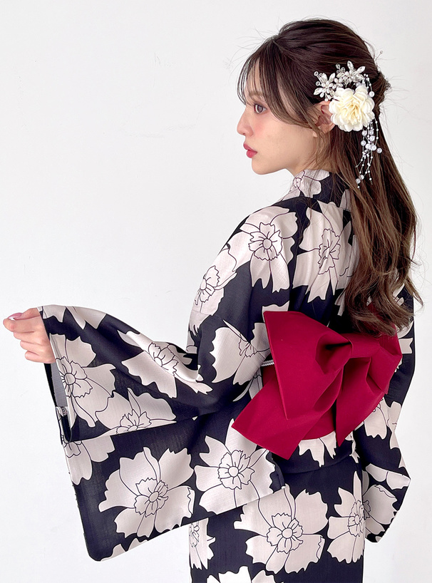 フラワーコサージュ＆パールヘアピン5点セット