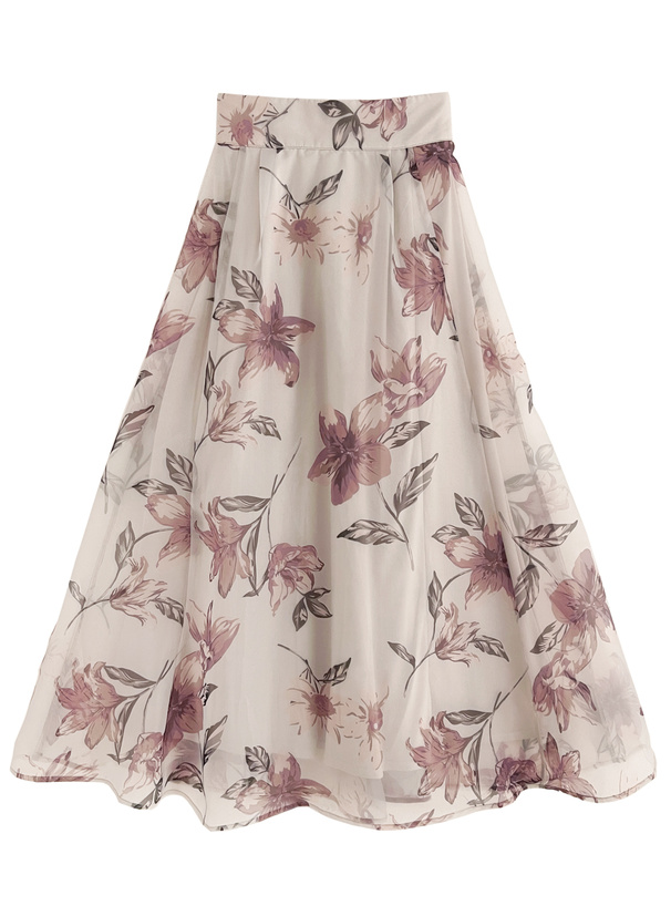 花柄オーガンジーフレアスカート[tu606] | レディースファッション通販 ...