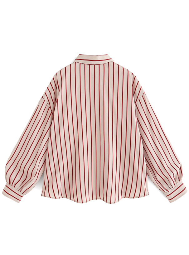 ストライプ柄エンブレム刺繍シャツ[tu800] | レディースファッション