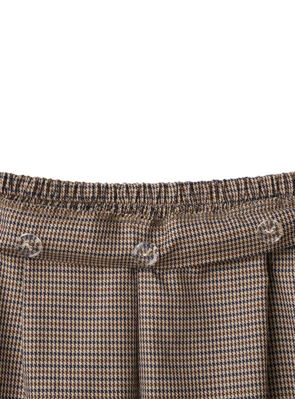 2Wayバックリボン起毛チェックフレアパンツオールインワン