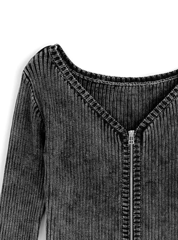 ブリーチダブルジップニットショート丈カーディガン