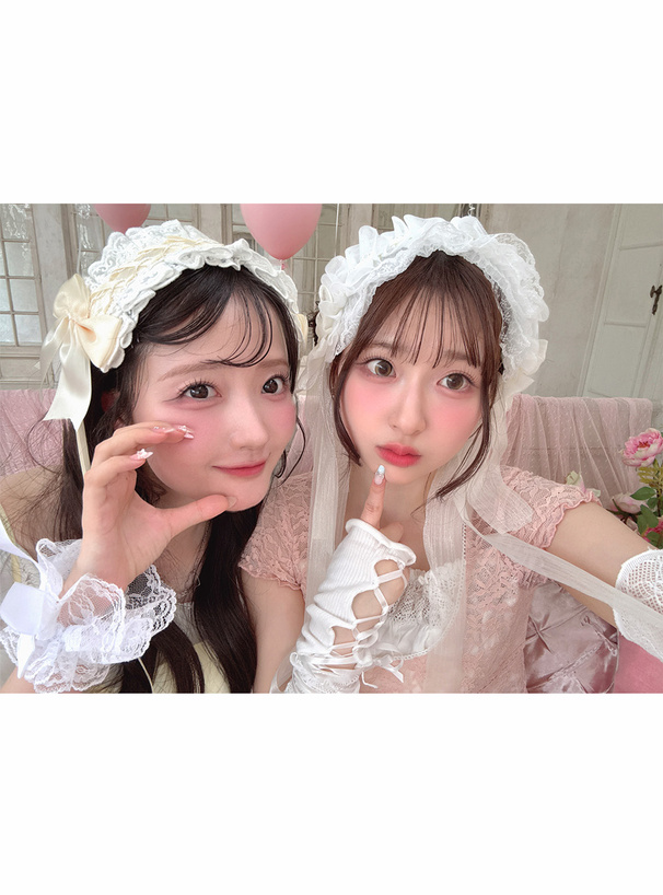レースレイヤード風リボントップス