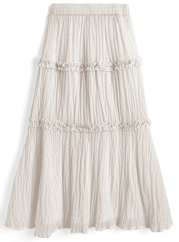 フリルシャーリングキャミソール×フレアスカートセットアップ