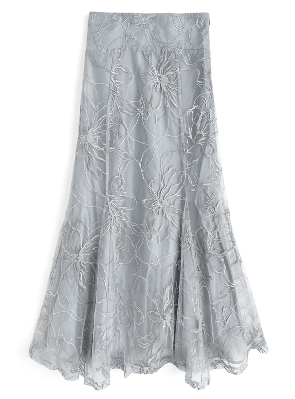 フラワー刺繍チュールマーメイドスカート[tw1226] | レディース