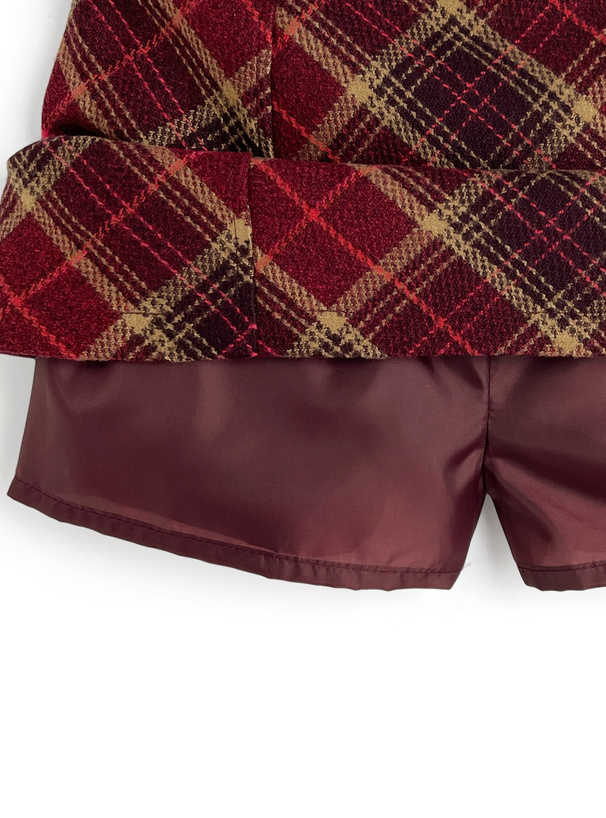 インパン裏地付きチェック柄タイトミニスカート