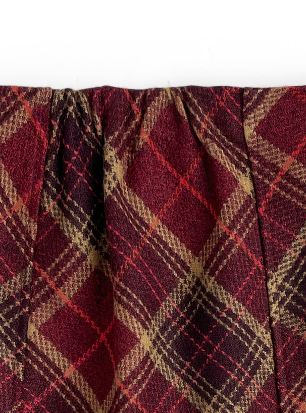 インパン裏地付きチェック柄タイトミニスカート