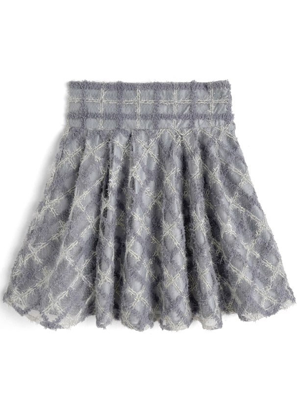 チェック柄シアーフレアミニスカート