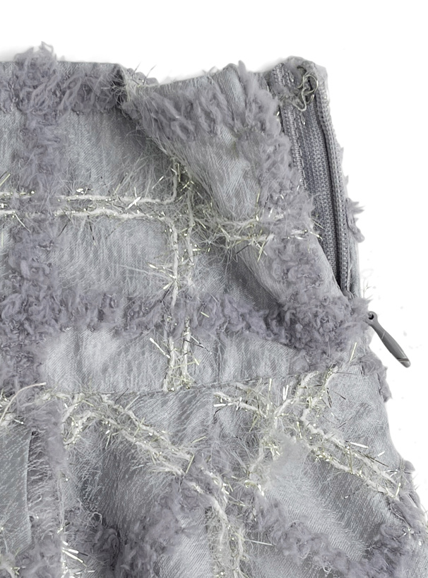 チェック柄シアーフレアミニスカート