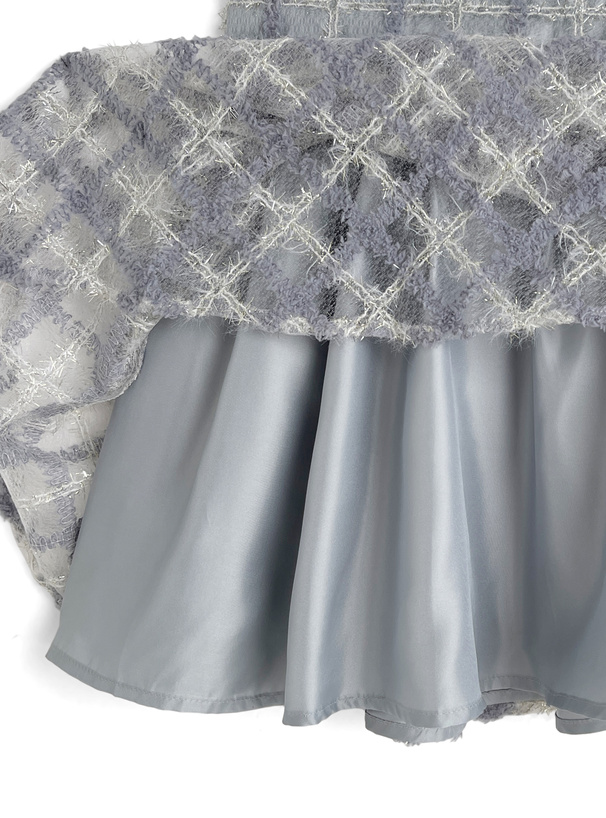 チェック柄シアーフレアミニスカート