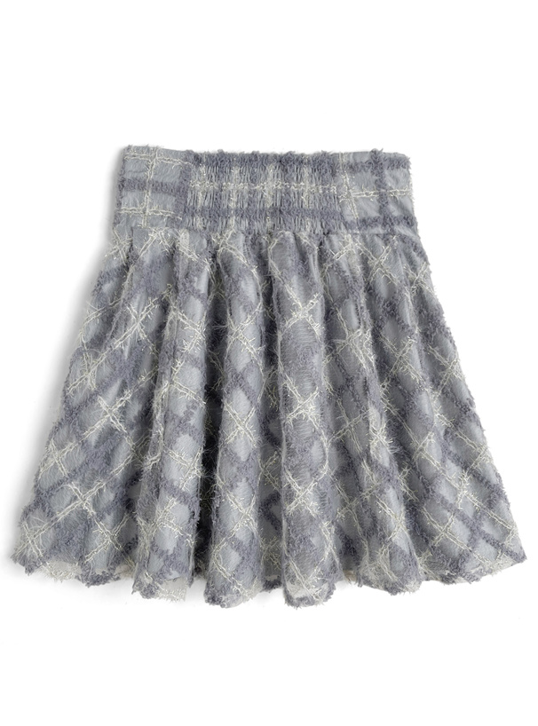 チェック柄シアーフレアミニスカート