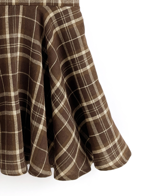 チェック柄フレアミニワンピース[tw1233] | レディース