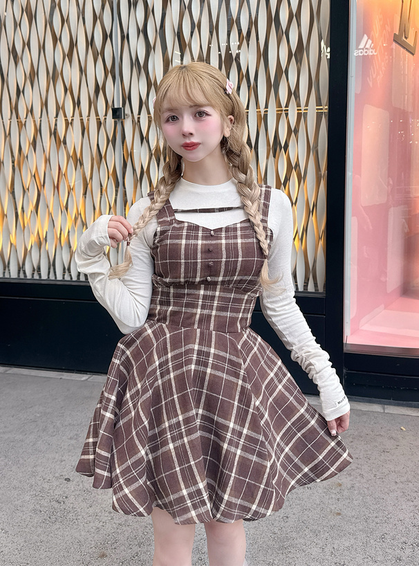 チェック柄フレアミニワンピース[tw1233] | レディースファッション