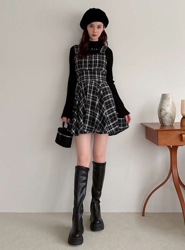 チェック柄フレアミニワンピース[tw1233] | レディースファッション