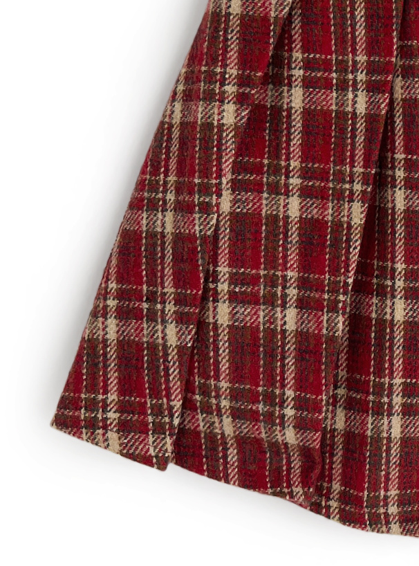 インパン裏地付きチェック柄プリーツミニスカート[tw1239