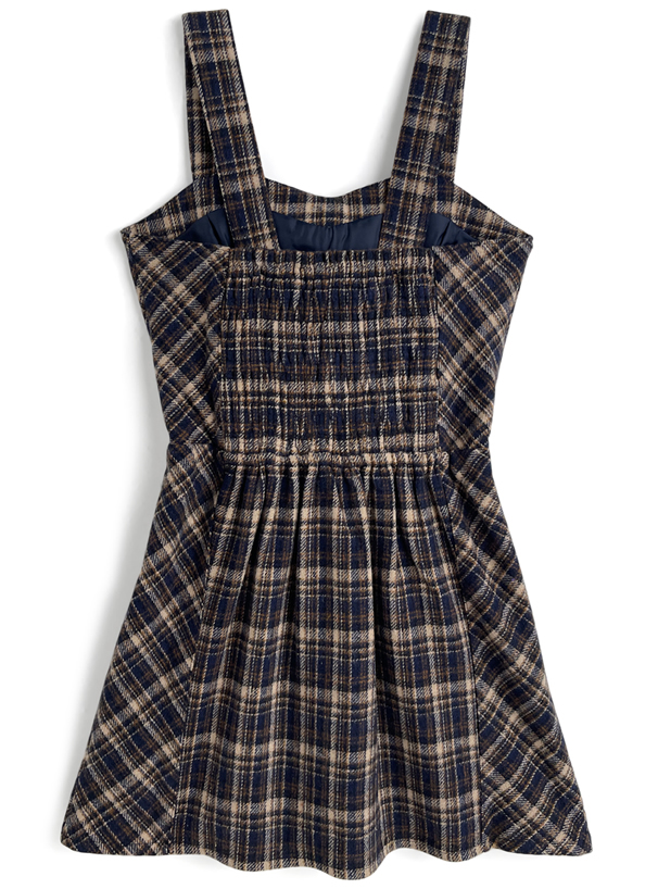 00s 希少 TRALALA ビッグリボン ポンポン付起毛チェック柄ミニワンピ 00s 希少 TRALALA ビッグリボン ポンポン付起毛チェック柄