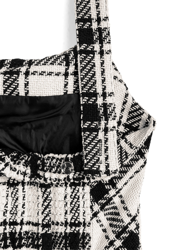 チェック柄ツイードビッグリボンミニワンピース[tw1243] | レディース