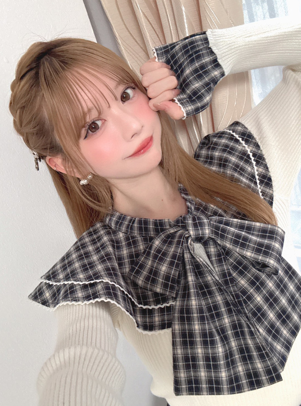 【新品】エムズグレイシー 24年モデル　ウール　タートルニット　フリル　リボン フリル付きタートルネックニット | msgracy