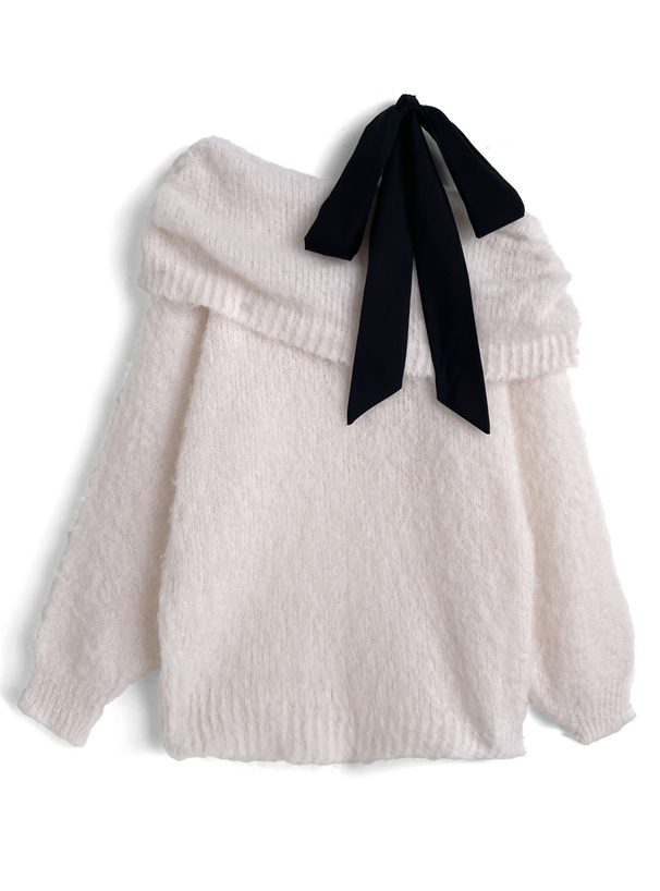 2Wayリボン付きニットチュニック[tw1253]