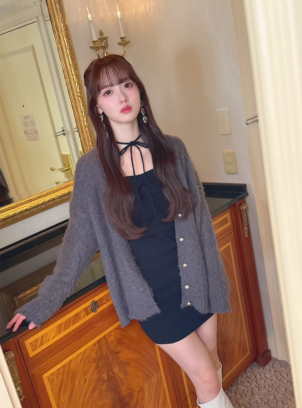 オーバーサイズVネックニットカーディガン