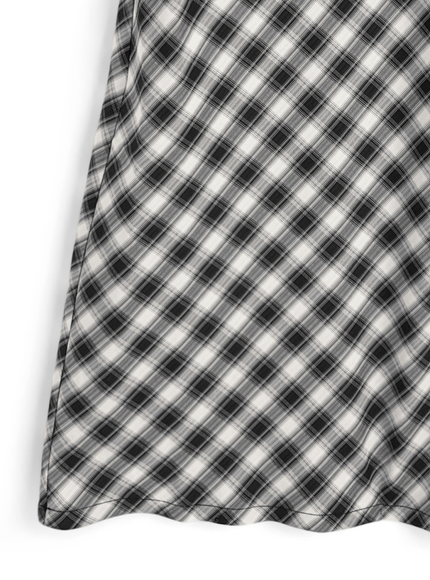 チェック柄ホルターネックワンピース×シアーボレロアンサンブル