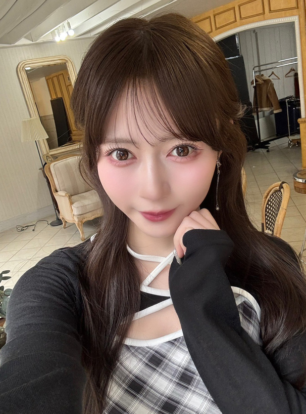 チェック柄ホルターネックワンピース×シアーボレロアンサンブル