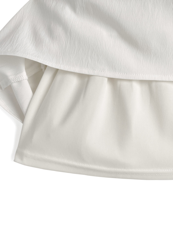 シャーリングフリルオフショルダーミニワンピース