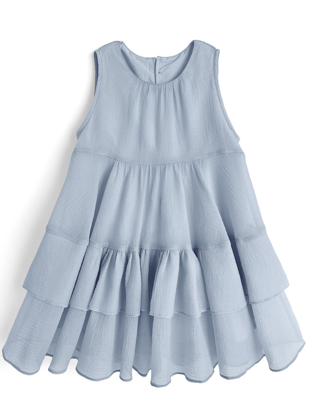 タイ付きノースリーブシアーティアードチュニック