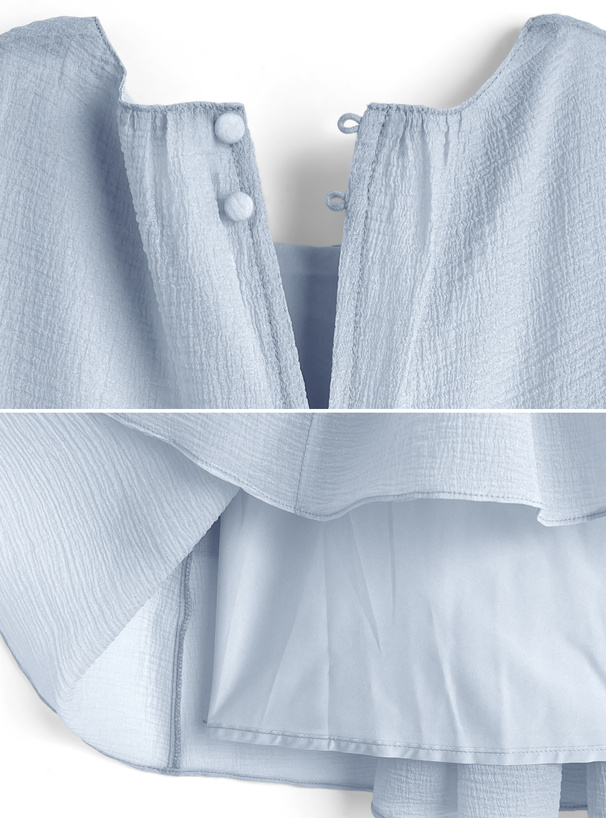 タイ付きノースリーブシアーティアードチュニック