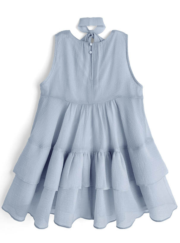 タイ付きノースリーブシアーティアードチュニック