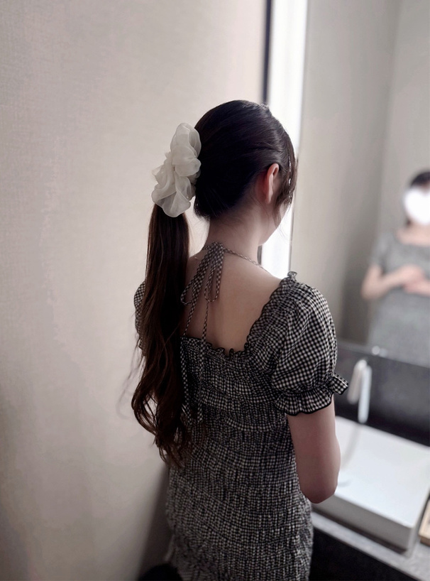 2Wayギンガムチェック柄シャーリングホルターネックミニワンピース