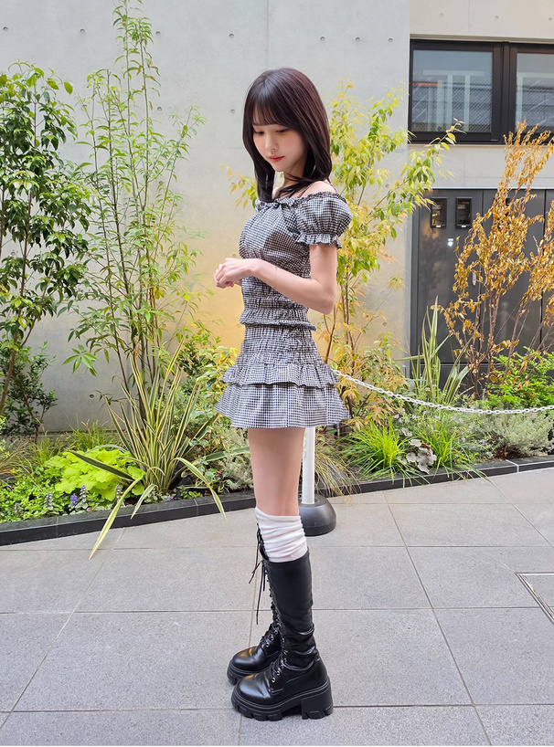 【美品】sister janeギンガムチェック フリル　クロップド　タンク 美品】sister janeギンガムチェック フリル クロップド タンク Sister
