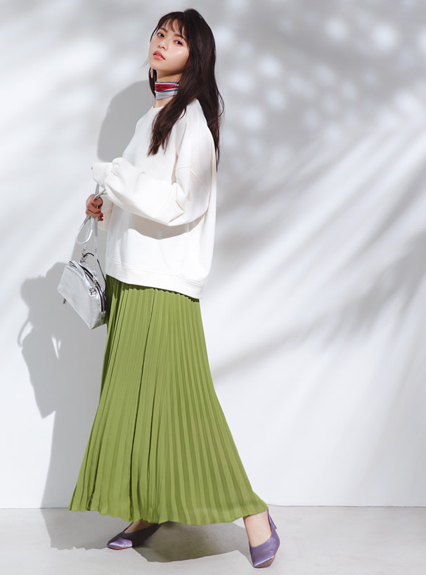 1年保証 ロングスカート プリーツスカート ロングスカート