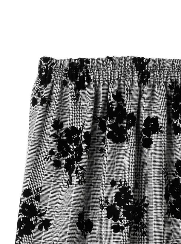 グレンチェック花柄フロッキーマーメードスカート Tw981 レディースファッション通販のグレイル Grl 公式