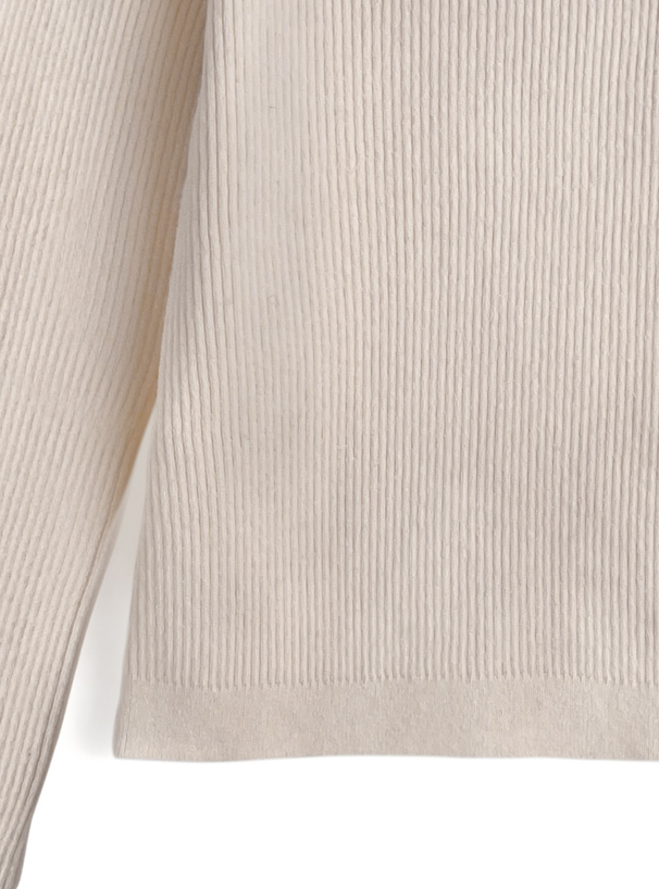 レース切替リブニットトップス