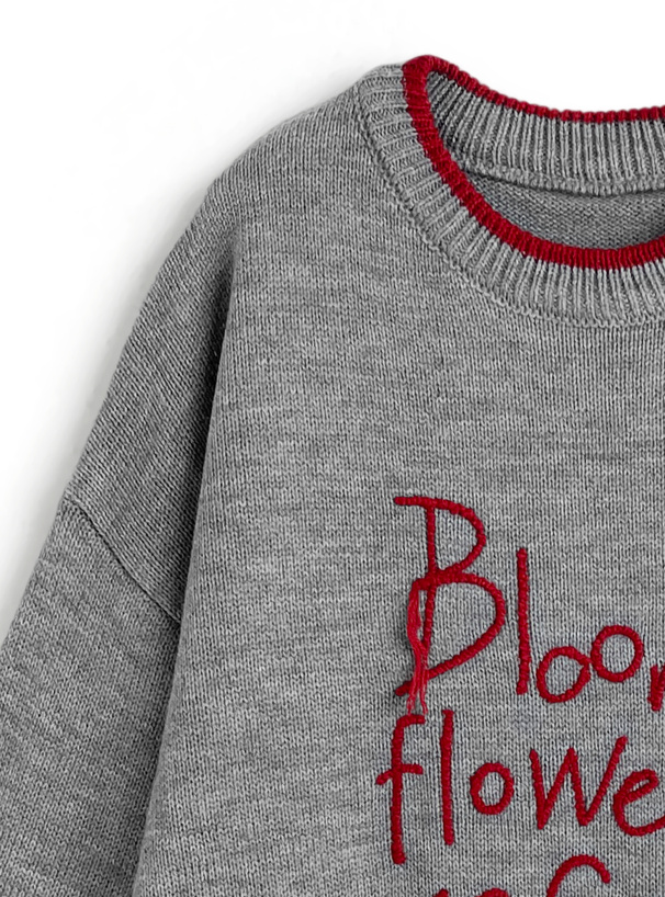 配色ロゴ刺繍ニットトップス[uf076] | レディースファッション通販の