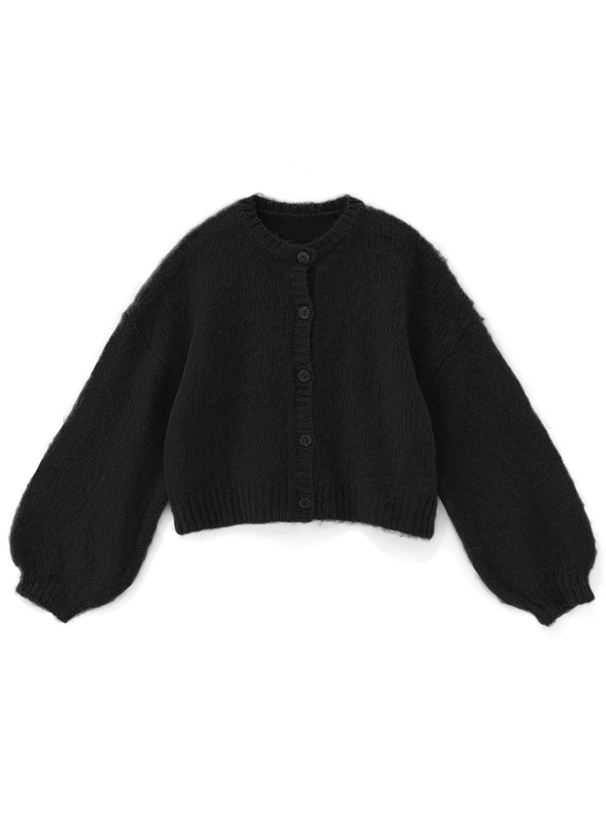 ドロップショルダーモヘヤタッチニットカーディガン