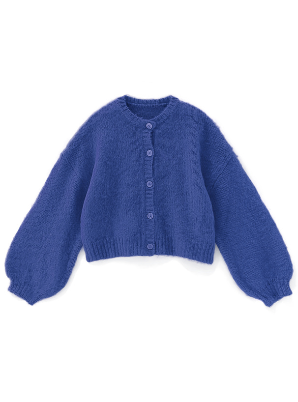 ドロップショルダーモヘヤタッチニットカーディガン