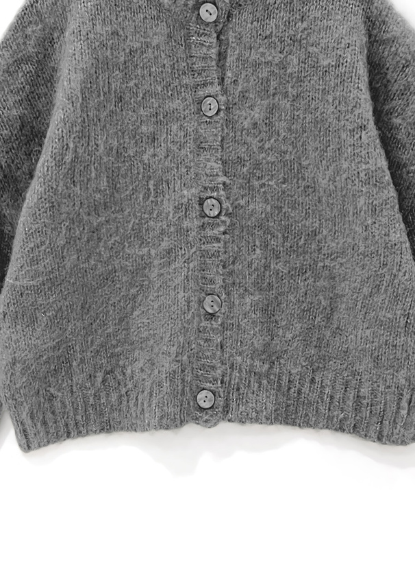 ドロップショルダーモヘヤタッチニットカーディガン