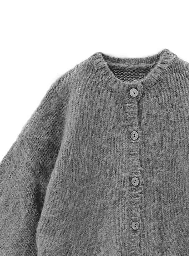 ドロップショルダーモヘヤタッチニットカーディガン