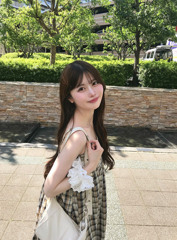 チェック柄フレアキャミソールワンピース