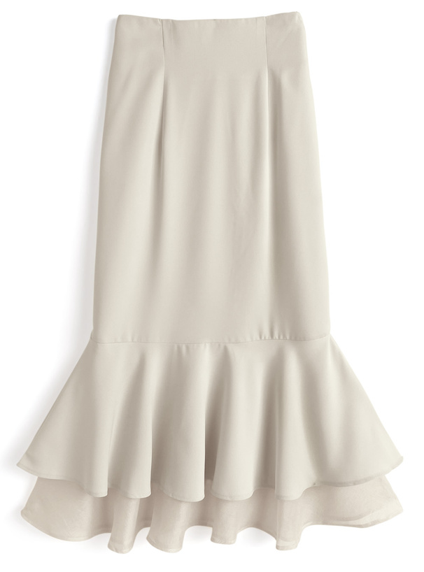 裾シアーマーメイドスカート