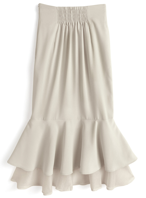 裾シアーマーメイドスカート